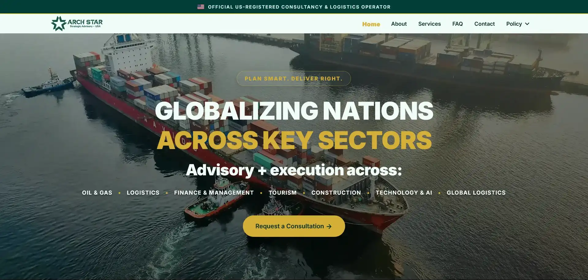 Arch Star Holding website — multi-sector corporate web design by Vorel, Erbil — large view