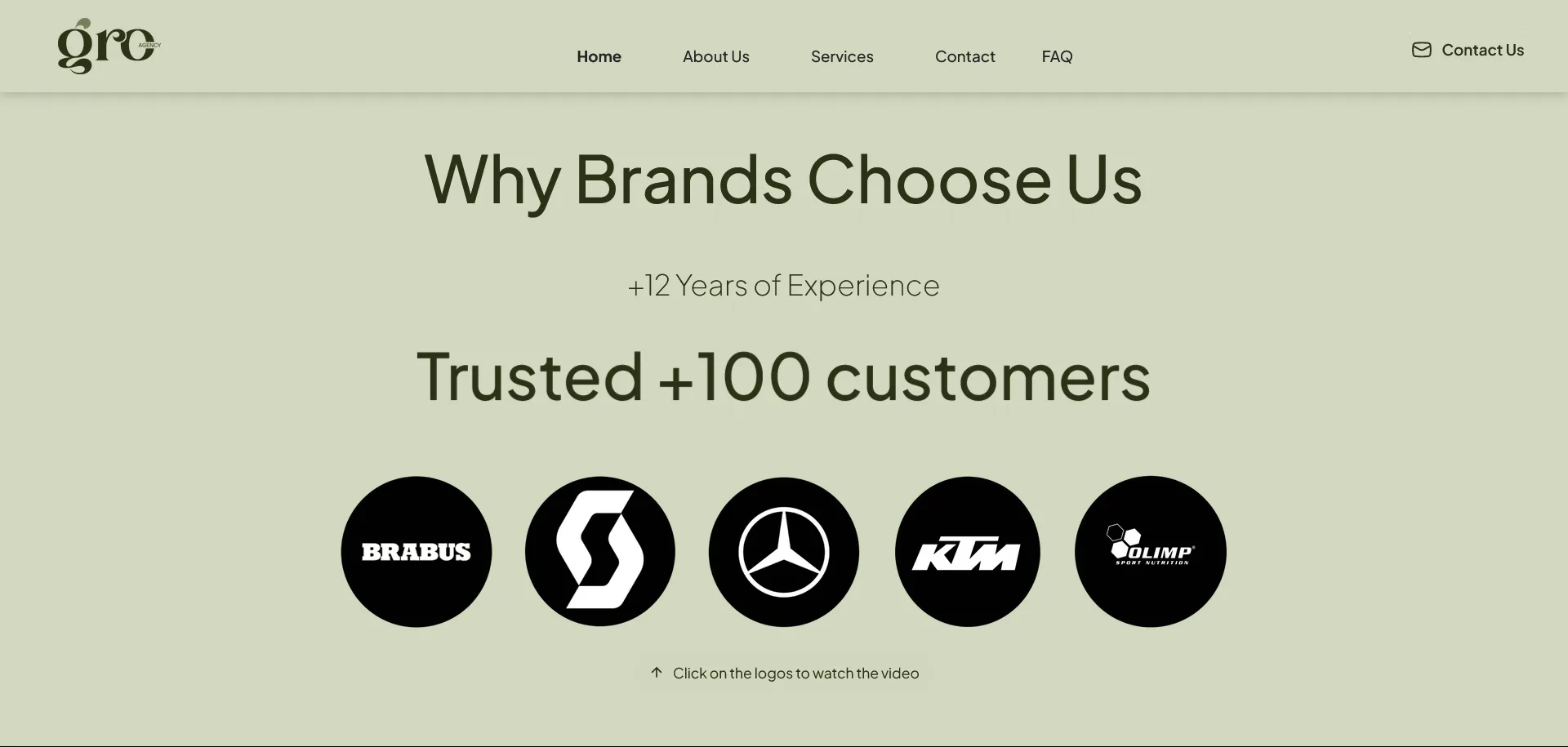 GRO Agency website — brand and advertising web design by Vorel, Erbil — large view